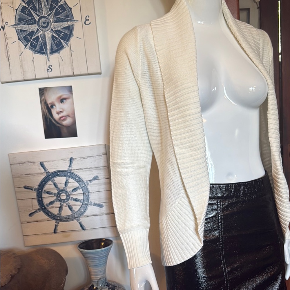 NWT Eddie Bauer size small Elegant cream/ White Women's Sweater